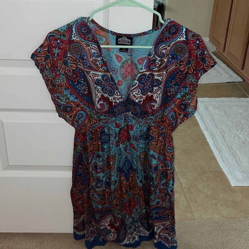 Angie bandana dress like new size small teal